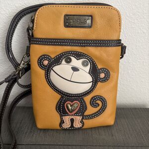 Chala Monkey Cell Phone Purse Mini Crossbody Bag Yellow